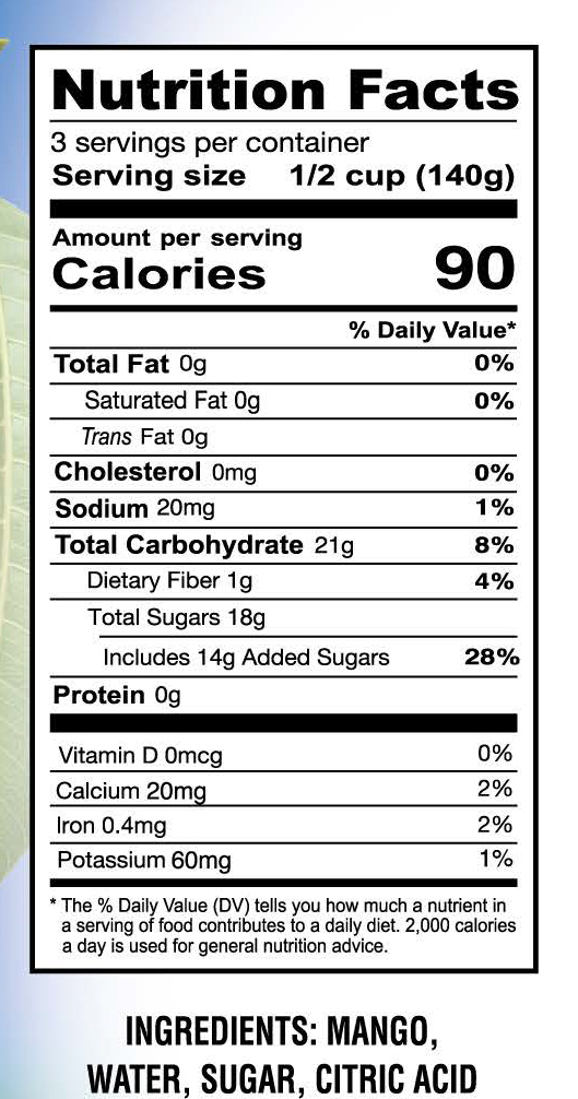#300 (15oz) Mango Slices, Light Syrup